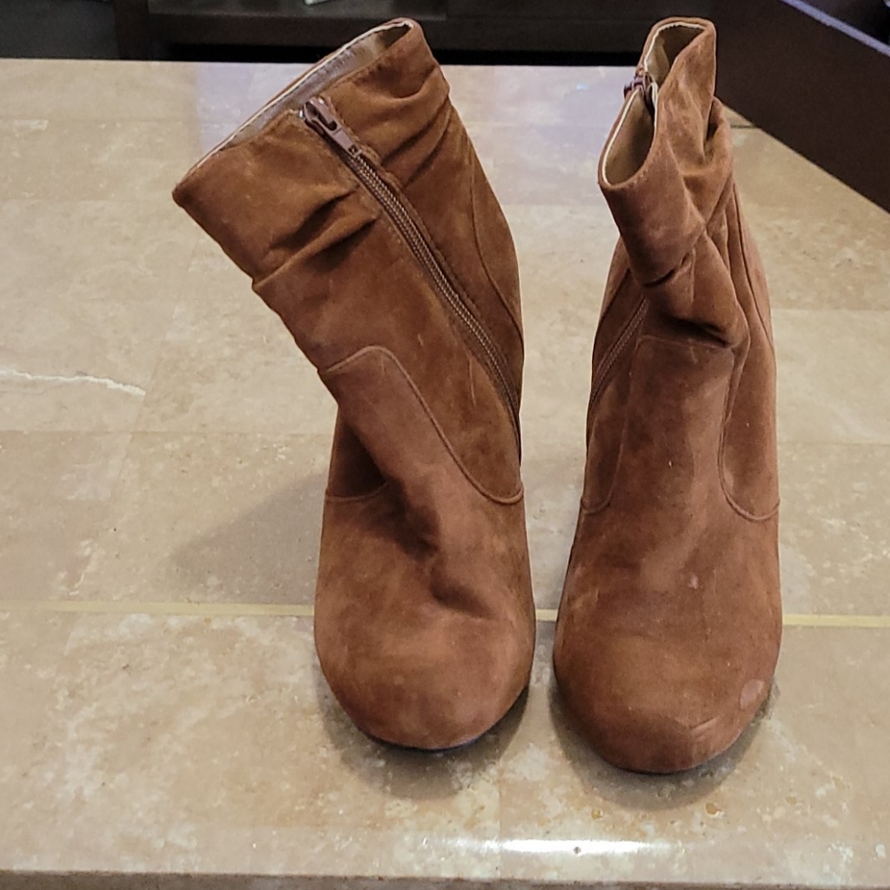Brown Suede Booties